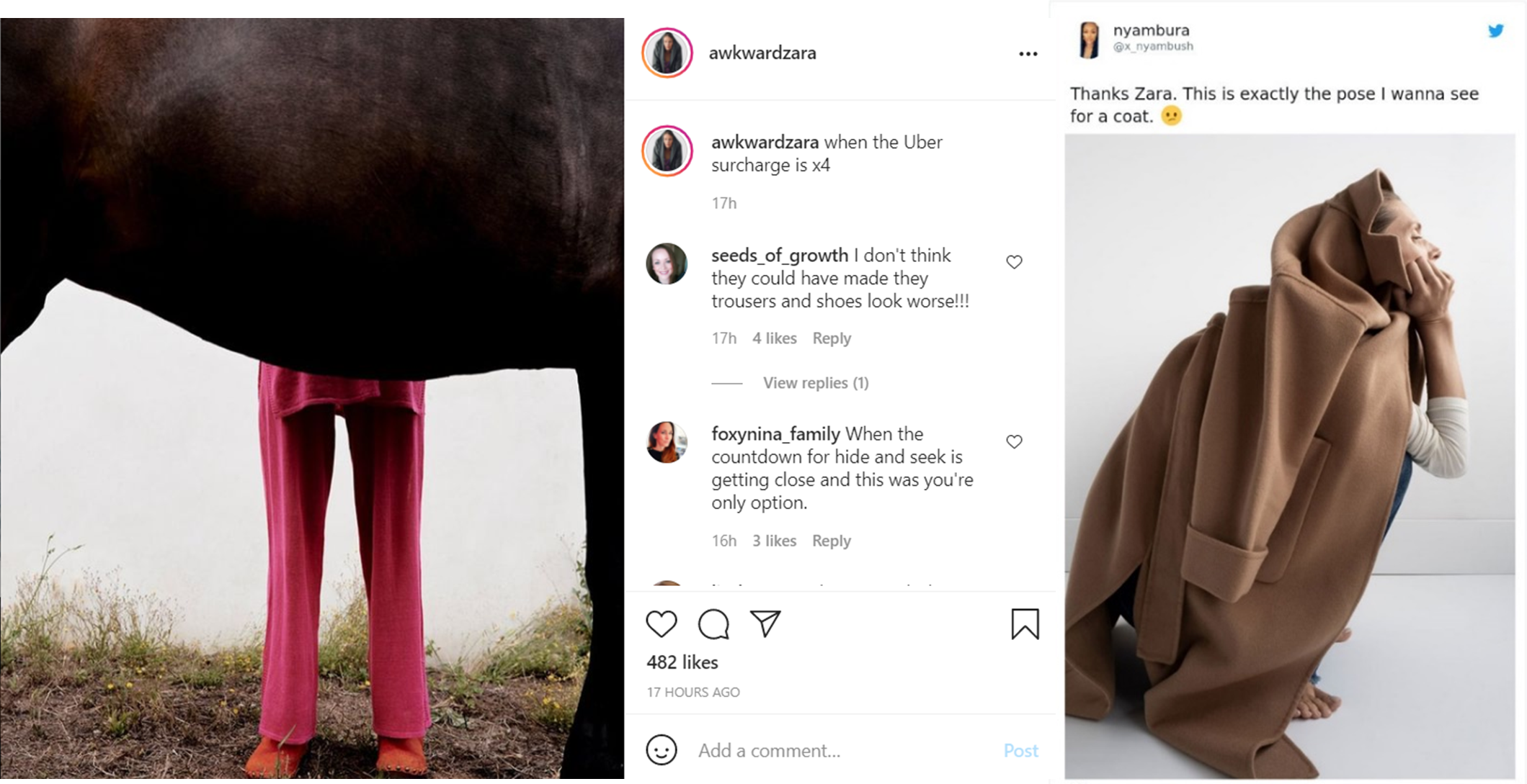 Zara product shots from awkward Zara Instagram page